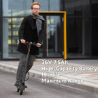 Electric Scooters for Adults&Teen, 550W Motor 19Mph Top Speed E-Scooter, 19 Miles Range, Folding w/Side Lights, UL2272 Dual Brake & App