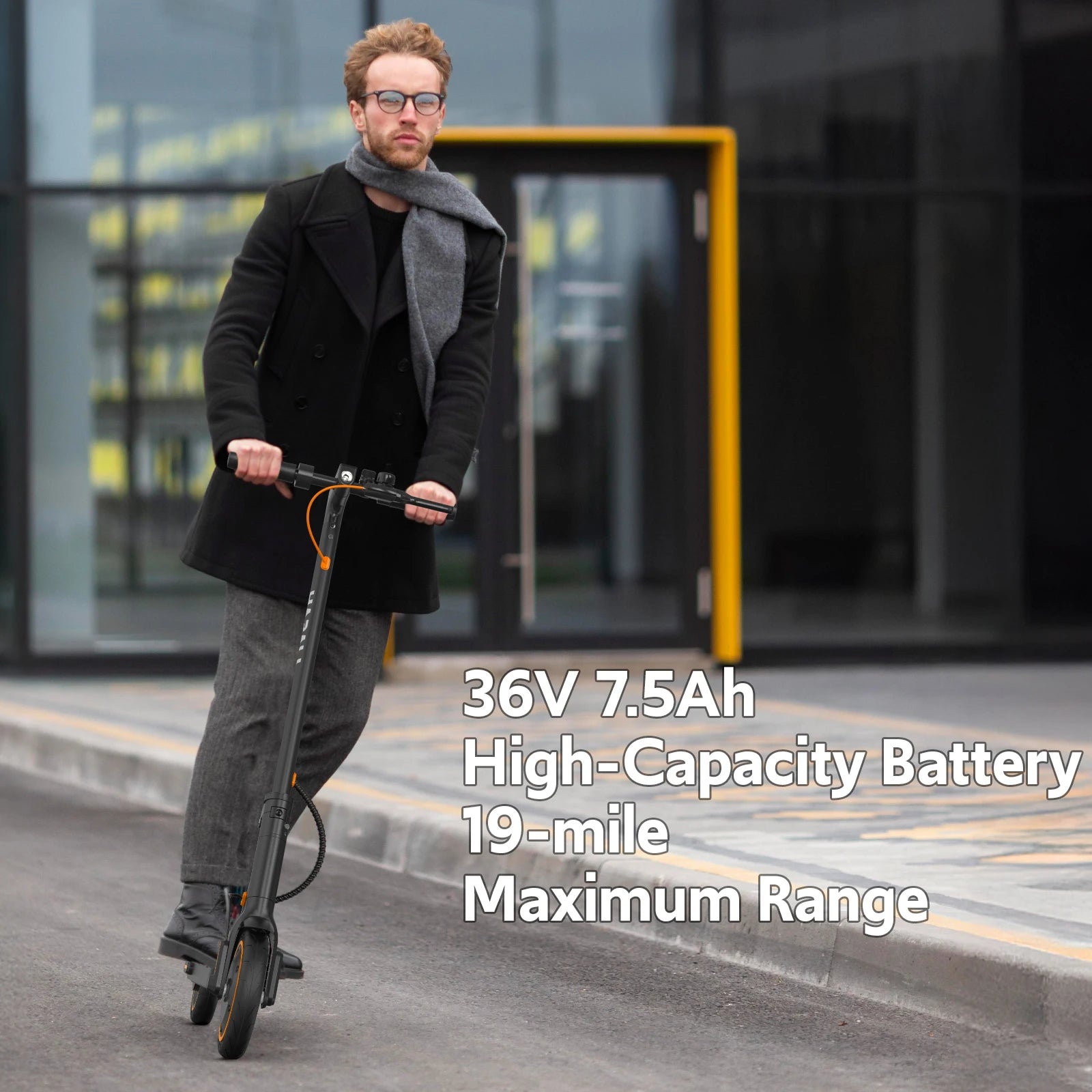 Electric Scooters for Adults&Teen, 550W Motor 19Mph Top Speed E-Scooter, 19 Miles Range, Folding w/Side Lights, UL2272 Dual Brake & App