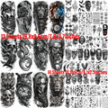 73 Sheets Cool Lion Wolf Temporary Tattoos For Men Women Waterproof Jesus Zeus Tatoos Realistic Fake Tattoo Arm Hands Stickers