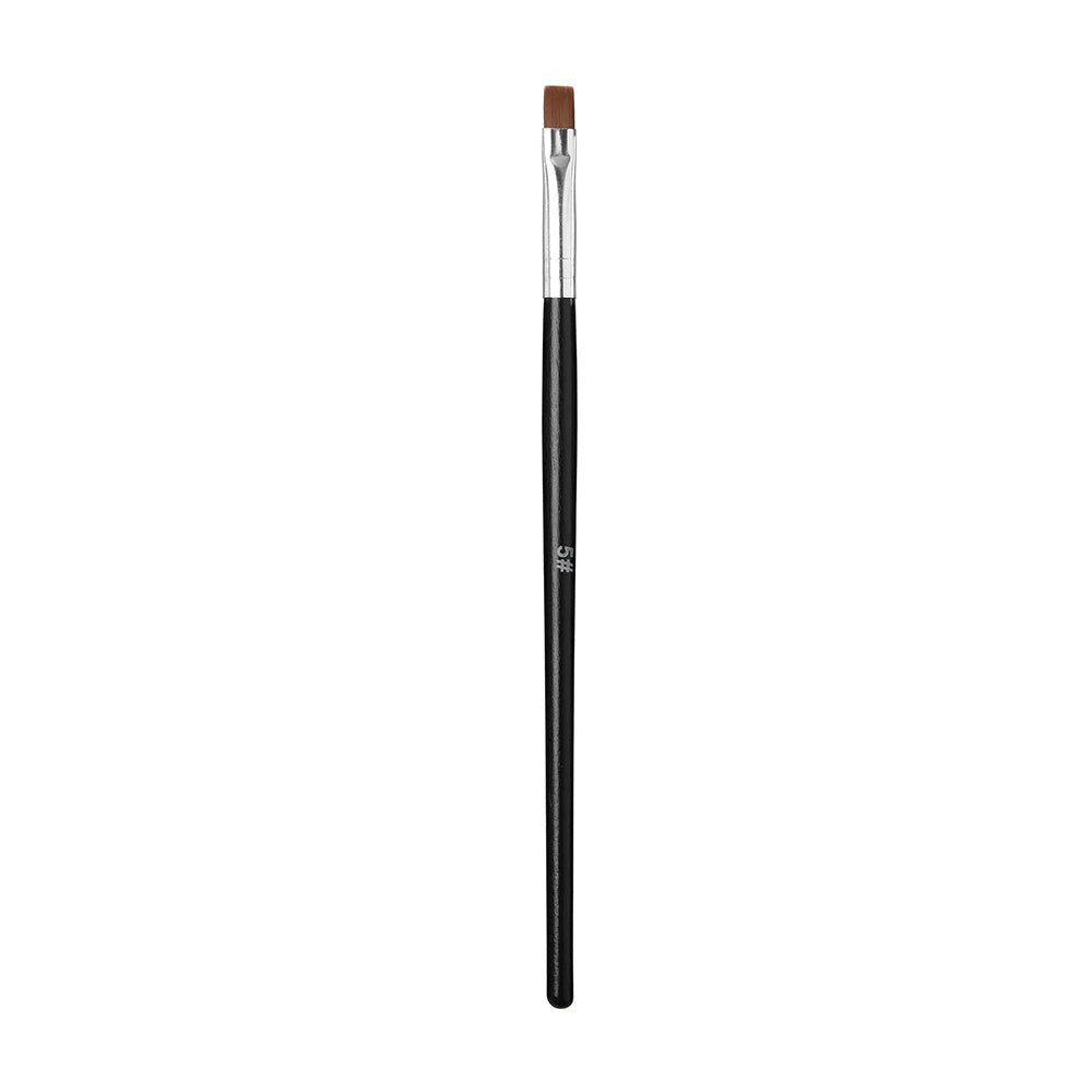 Nail Art Brush Flat Tilted Manicure Brush Nylon Hair Wooden Handle Drawing Brush for Nails Paint Gel Brush Pen Extension Design