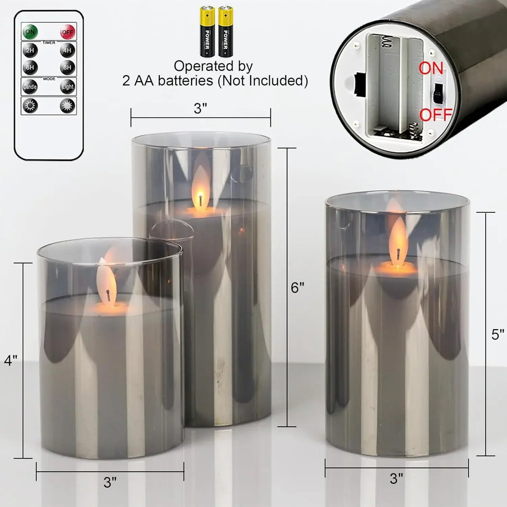 Flameless LED Electronic Candles Complete Set, Decorative Candle Lights for Christmas, Wedding, Party, Tabletop Home Decorations