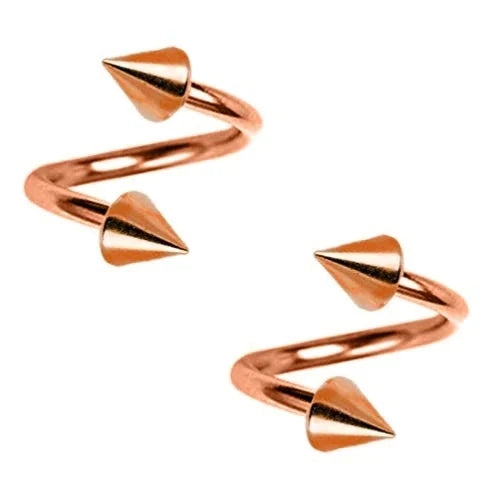 1Pair  Surgical Steel Spiral Twisted Lip Ring Nose Rings 16 Gauge Ear Cartilage Helix Piercing Body Accessories Jewelry