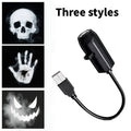 LED Projector Light Halloween Ghost Skull Night Light Switchable Pattern USB Projector Lamp for Room Ceiling Window Wall Decor