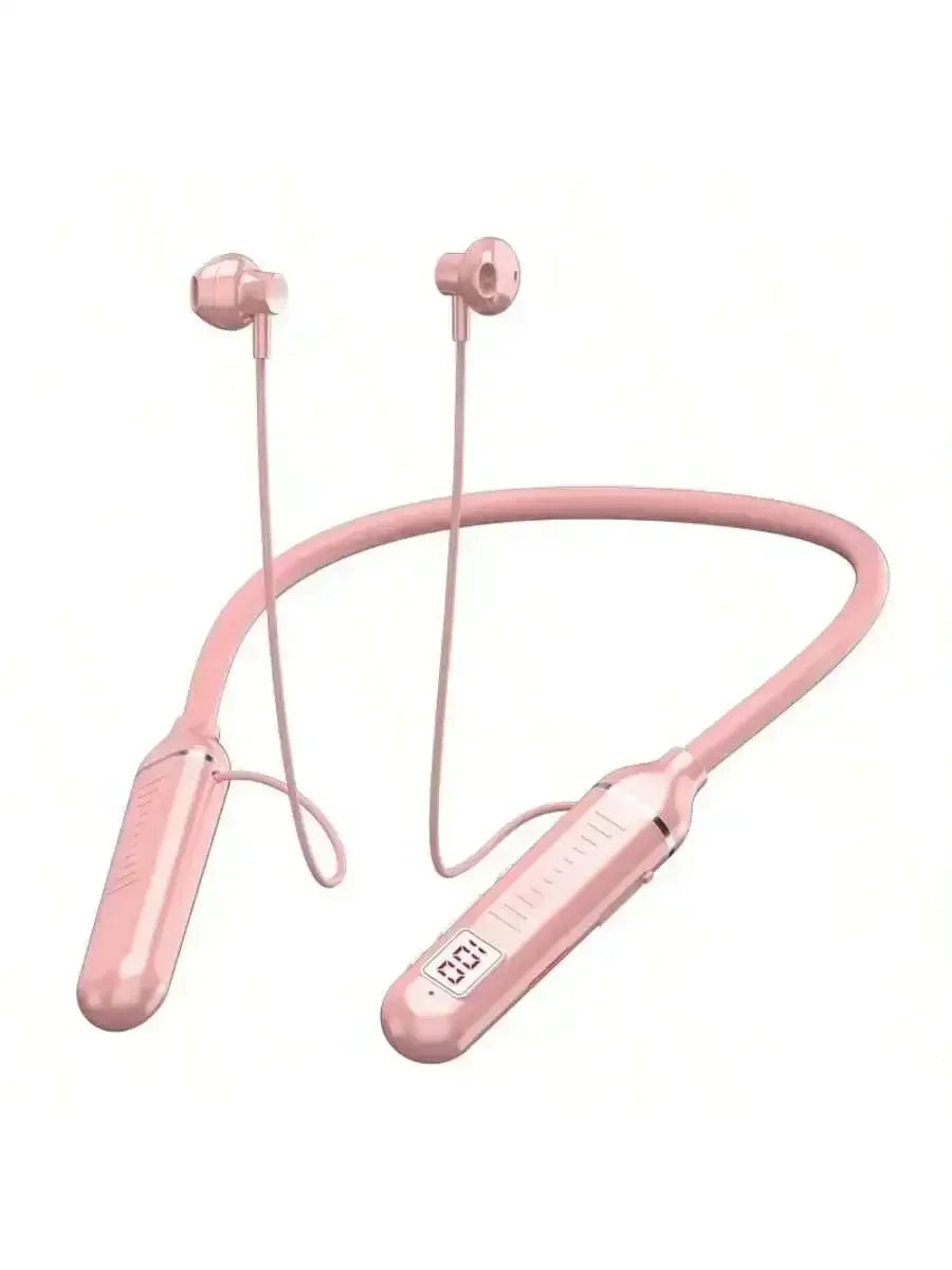 New Wireless Earphones Bluetooth 5.3 Neckband Headphones Gaming LED Display HIFI Headset Sports TWS Earbuds With Mic TF Card