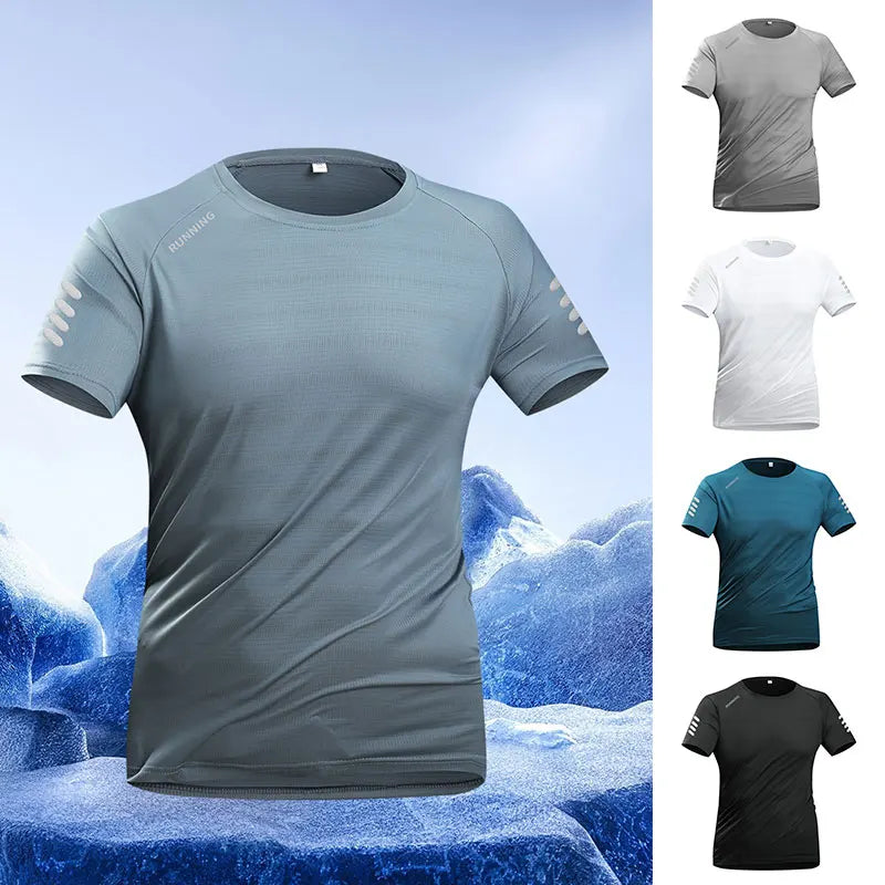 2026 Running T-Shirt Reflective Summer Breathable Short-Sleeved Quick-Drying Fitness Jogging Short-Sleeved Sports Short-Sleeved