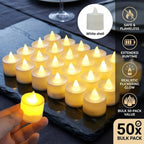 24/50Pcs Flameless LED Tealight Candles Flickering Light With Switch Battery Powered Warm Light For Wedding Christmas Home Decor
