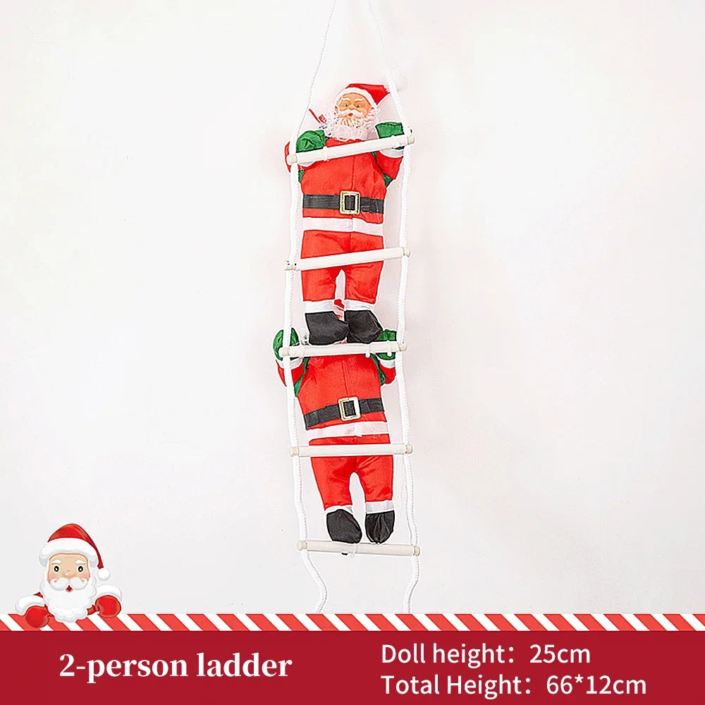 Christmas Decoration Santa Claus Climbing Ladder Ornament for Xmas Tree Home Decoration Hanging Doll Navidad New Year Gift Favor