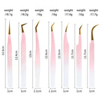 1pcs Eyelash Extension Tweezers Eyebow Clip Pink Stainless Steel Lash Lifting Tweezers Beauty Supplies Diy Makeup Tool