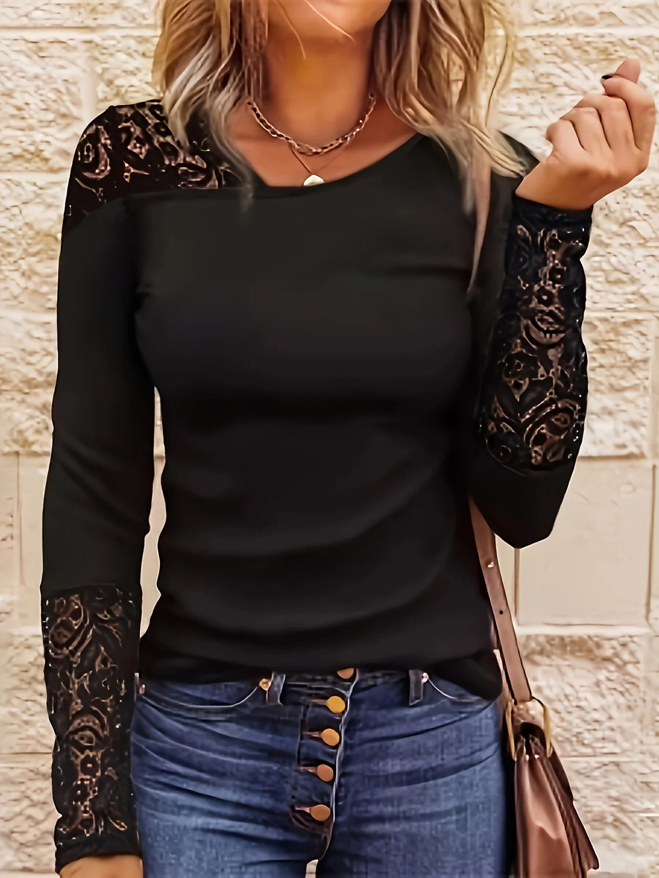 Elegant Casual Woman T-Shirt Fashion Loose T-Shirt Woman Temperament Long sleeve T-Shirt Holiday Weekend