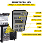 SucceBuy Commercial Slushy Machine 1x3L 2x3L Tank Frozen Drink Machine 24 Cups Stainless Steel Margarita Smoothie Frozen Drink