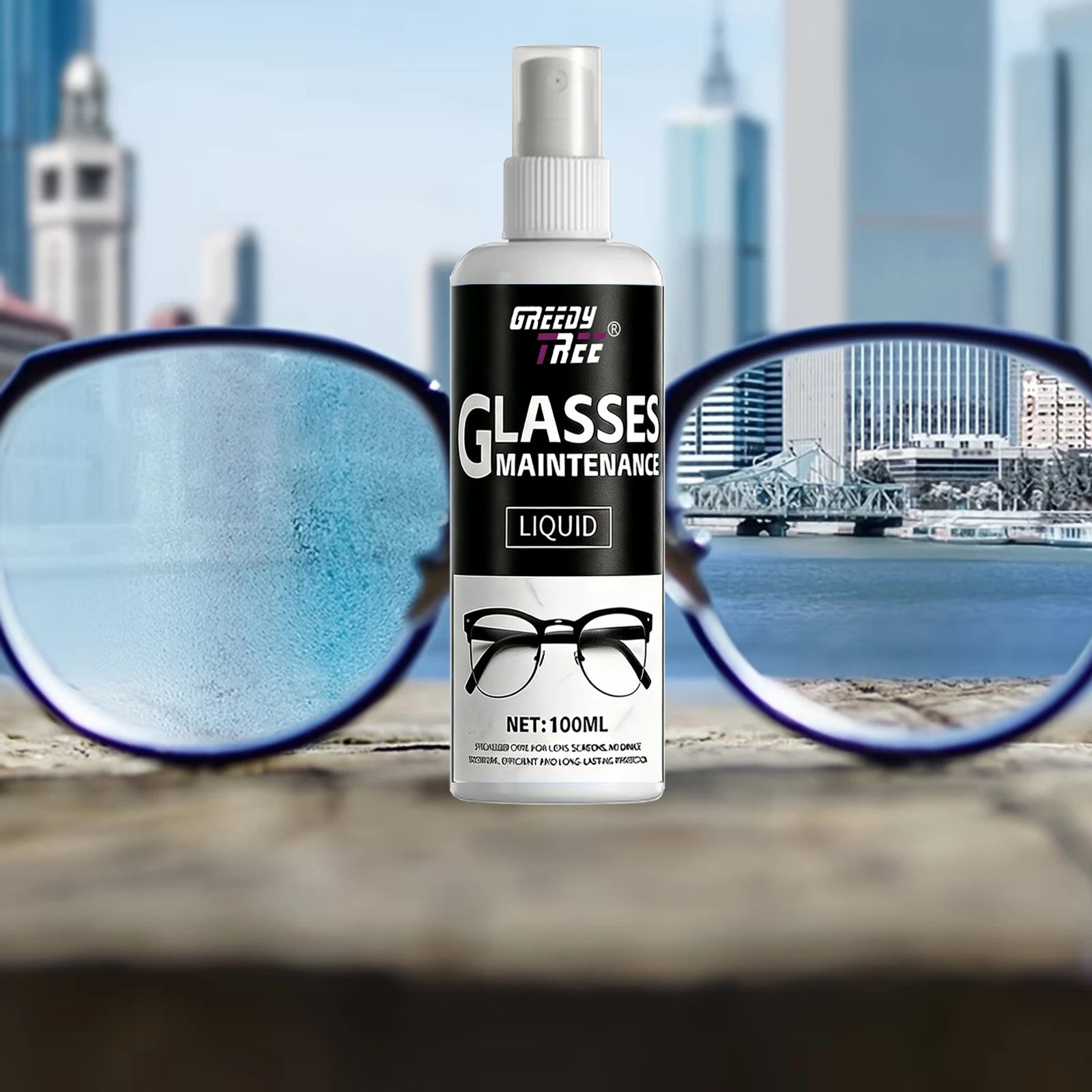 Glasses Cleaner Spray - Lens Cleaning Liquid with Free Microfiber Towel, Anti-Fog & Scratch Resistance for Eyeglasses, Screens,
