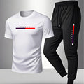 New men's summer casual pantsshort sleeved T-shirt set Paris printed two-piece set men's sportswear set men's clothing clearance