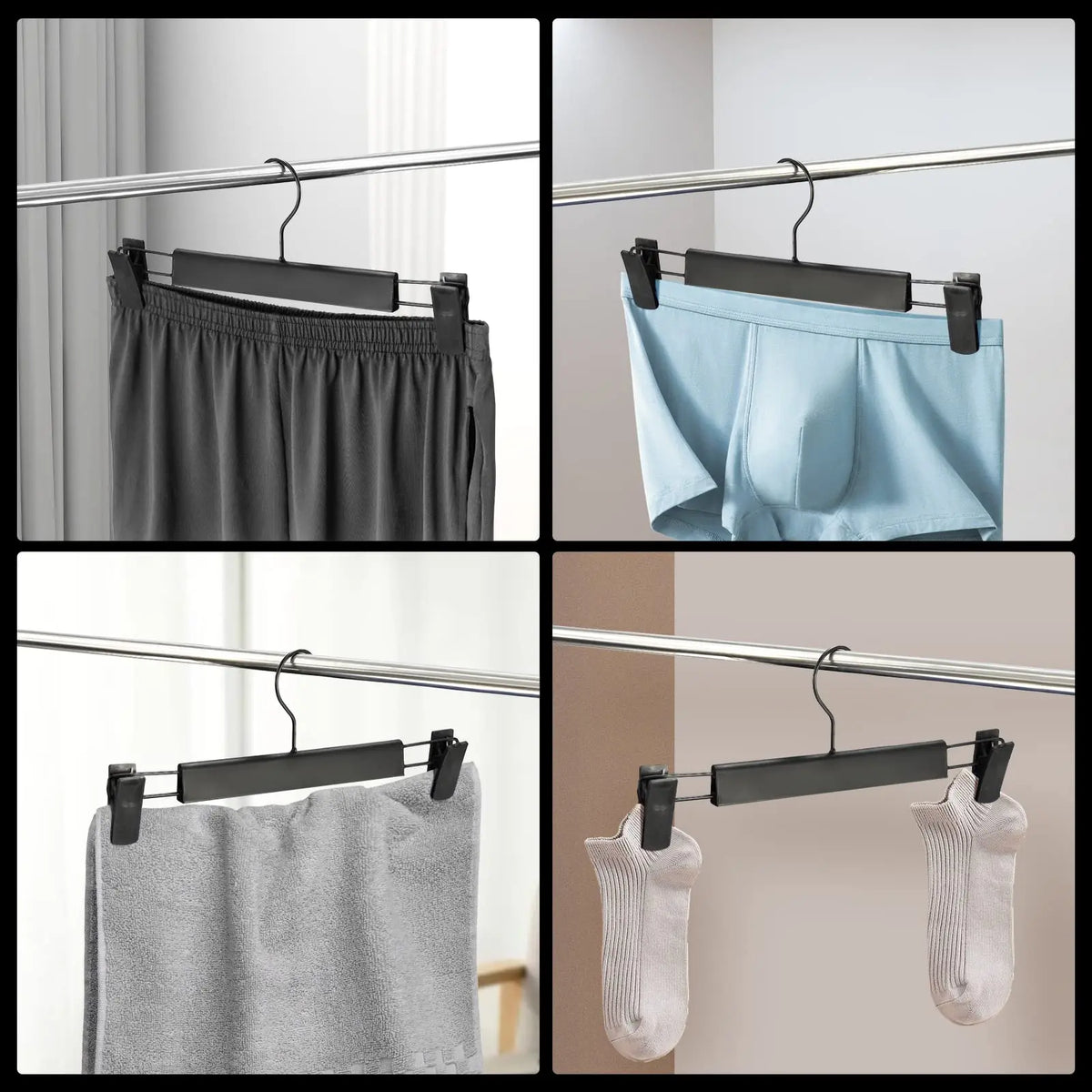 Pants Hangers with Adjustable Non-Slip Clips Anti-Rust Hanging Hook for Trouser,Skirts,Jeans,Clothes Hangers