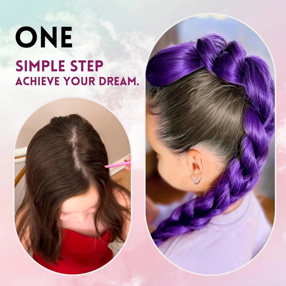 Synthetic Braided Purple Hair Ponytail Rumo Costume Hairstyle 26inch Long Ponytail with Clips for Kids Girls Halloween Christmas
