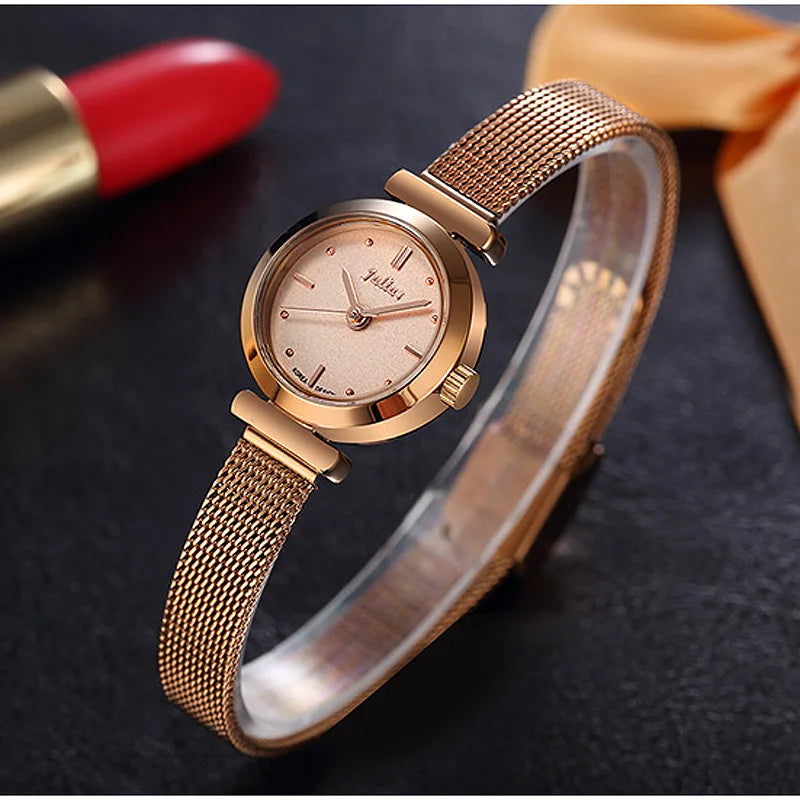 Mini Lady Women's Watch Japan Quartz Fashion Hours Dress Bracelet Stainless Steel Business Girl Valentine Gift Julius Box