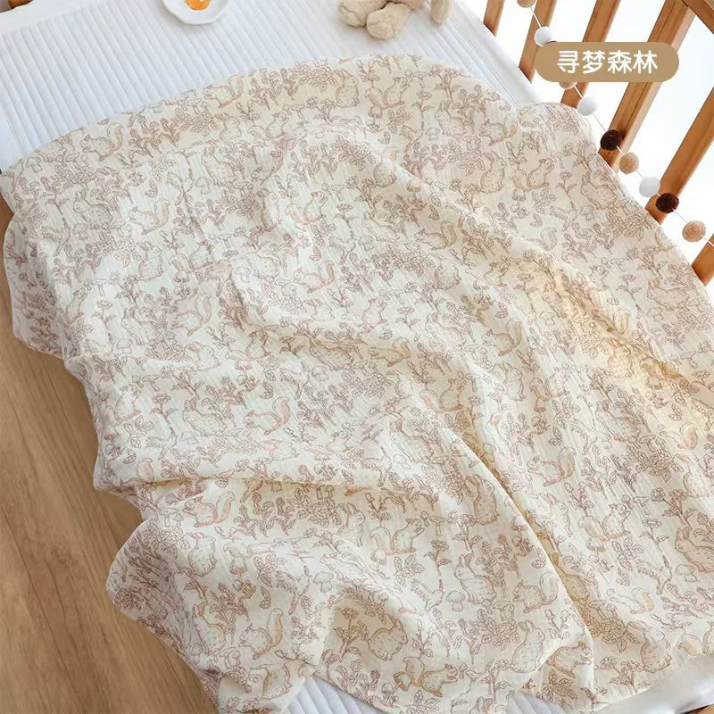 100X100cm Baby Receive Blanket for Newborn Cotton Muslin Swaddle Blanket Bedding Infant Bath Towel Baby Items Mother Kids