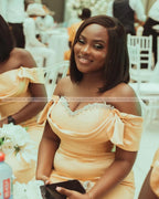 2026 Champagne Mermaid Bridesmaid Dresses Off Shoulder Sweep Train African Wedding Guest Gowns robes invitée mariage Customized