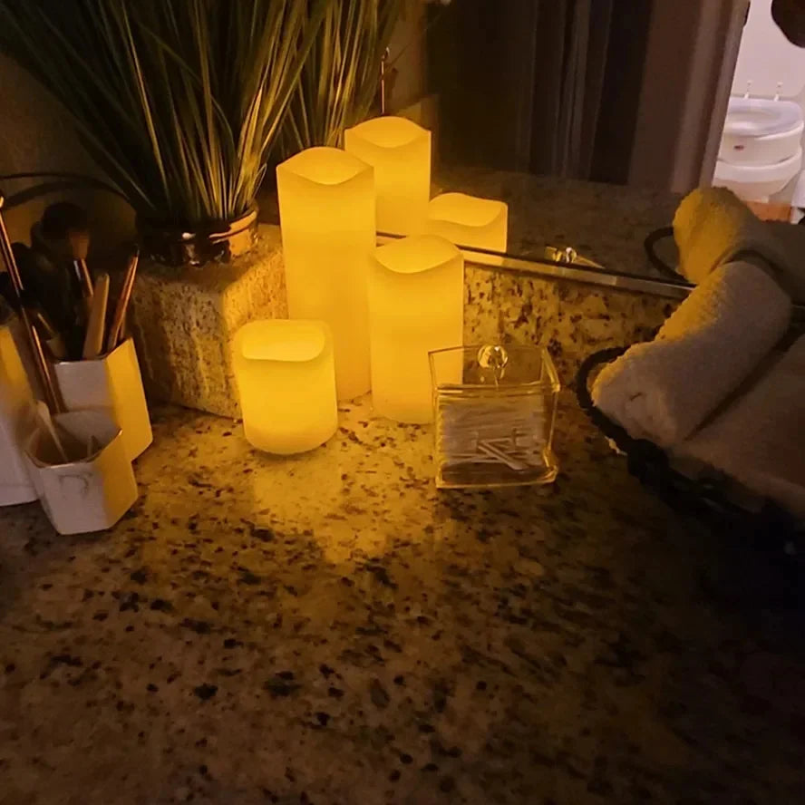 Flameless Flickering LED Candles Light Flameless Candles Battery Powered Candles for Wedding Decor Birthday Party Supplies Warm