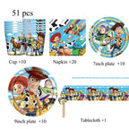 Toy Story Party Decoration Tableware Paper Plates Party Favors Gift Tablecloth BirthdayParty Supplies Toys Stamp Bracelet