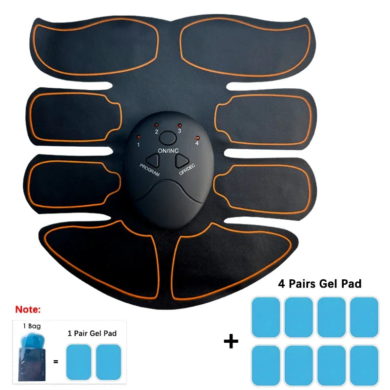 New EMS Muscle Stimulator Abdominal Arm Leg Neck Trainer Muscle Toner Body Training Slimming Massager Fitness Use With Battery