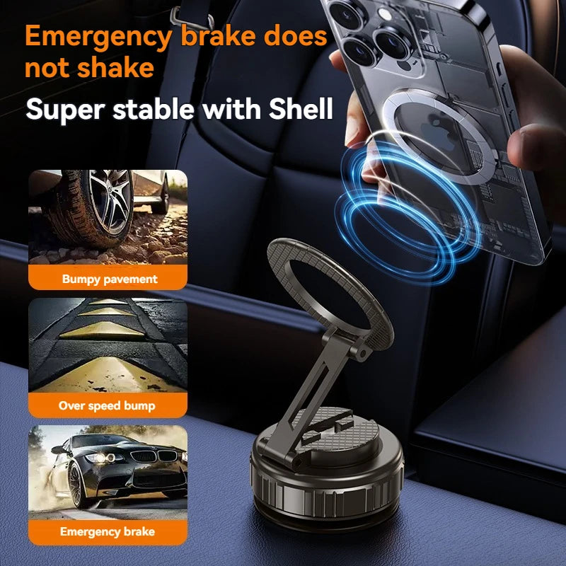 For Magsafe Car Phone Holder Suction Cup Vacuum Magnetic Phone Hholder 360° rotatable and foldable Phone Holder