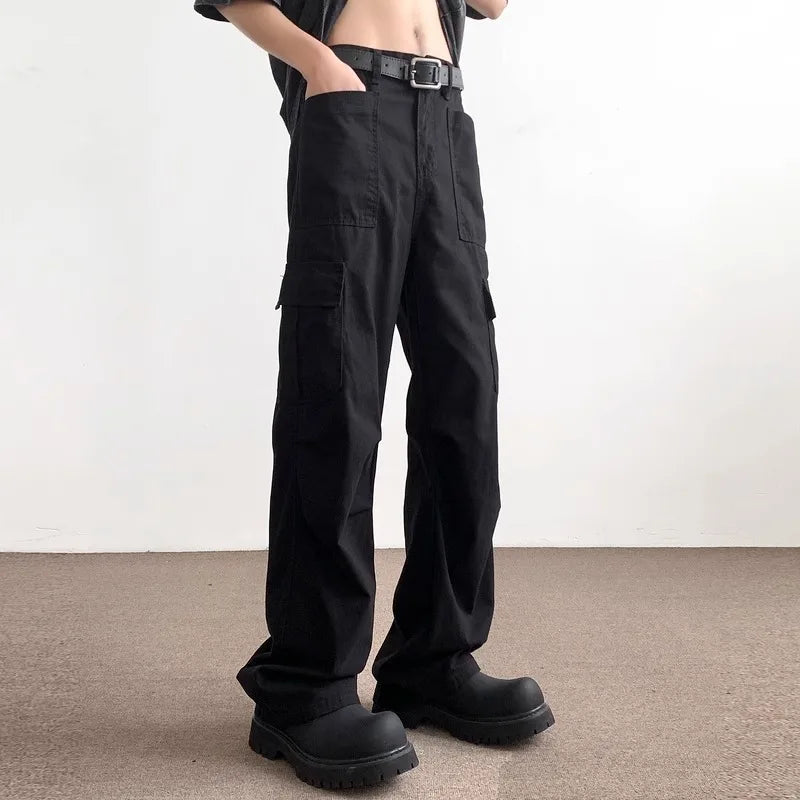 Pants Men's Trendy American Paratrooper Overalls Men's Summer Casual Handsome Outdoor Loose Straight