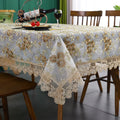 Battilo Rectangular Tablecloth Lace Table Cover Luxury Embroidered Coffee Tablecloths for Dining Tables Home Wedding Decoration
