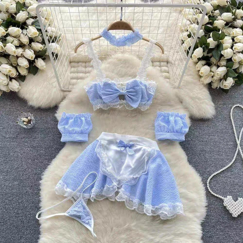 Valentine Party Sleepwear Combination Catsuits Slim Intimate Erotic Mesh Strappy Rompers Women Bodysuits Lingerie Sexy Sets