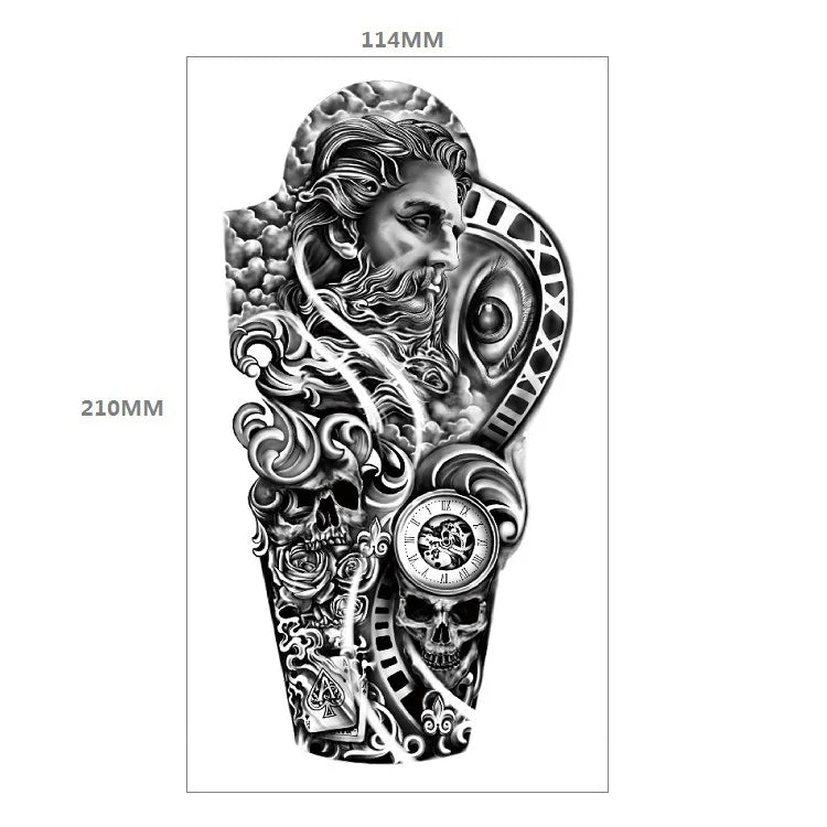 Waterproof Temporary Tattoo Sticker Forest Lion Tiger Bear Flash Tattoos Women Leopard Wolf Crown Body Art Arm Fake Tatoo Men