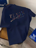 Men's Summer Fashion Printed Casual T-shirt Round Neckline 100% Cotton Fabric Short Sleeves Comfortable Breathable Loose Top