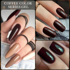 7ml Coffee Brown Gel Nail Polish Autumn Winter Nail Art Gel Varnish Semi Permanent Nail Supplies DIY Manicure Hallowee Nails