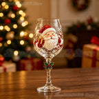 6Pcs Christmas Wine Glasses Set in Gift Box Santa Snowman Reindeer Goblet Holiday Table Drinkware New Year Party Decor Supplies