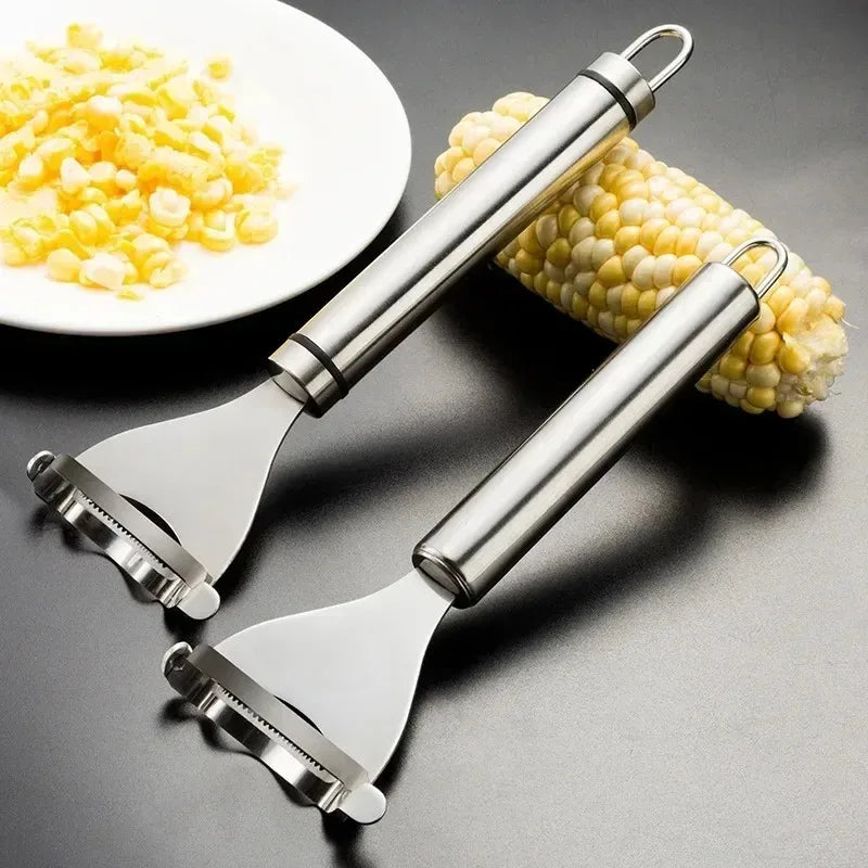 Manual Corncob Shaver Stainless Steel Corn Stripper Fruit Cutter Strippers Melon Fruit Pelling Corn Cutter Kitchen Accessories