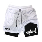 Men's Summer Double-Layer 2-in-1 Shorts for Jogging Exercise Quick Drying Breathable Dry Healthy Fitness Running Pants