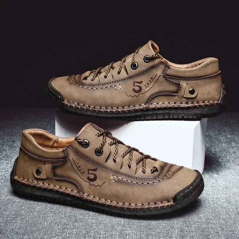 Shoes for Men Leather 2023 New Casual Shoes  Fashion Soft Homme Outdoor Comfortable High Quality Classic Ankle Non-slip Flats