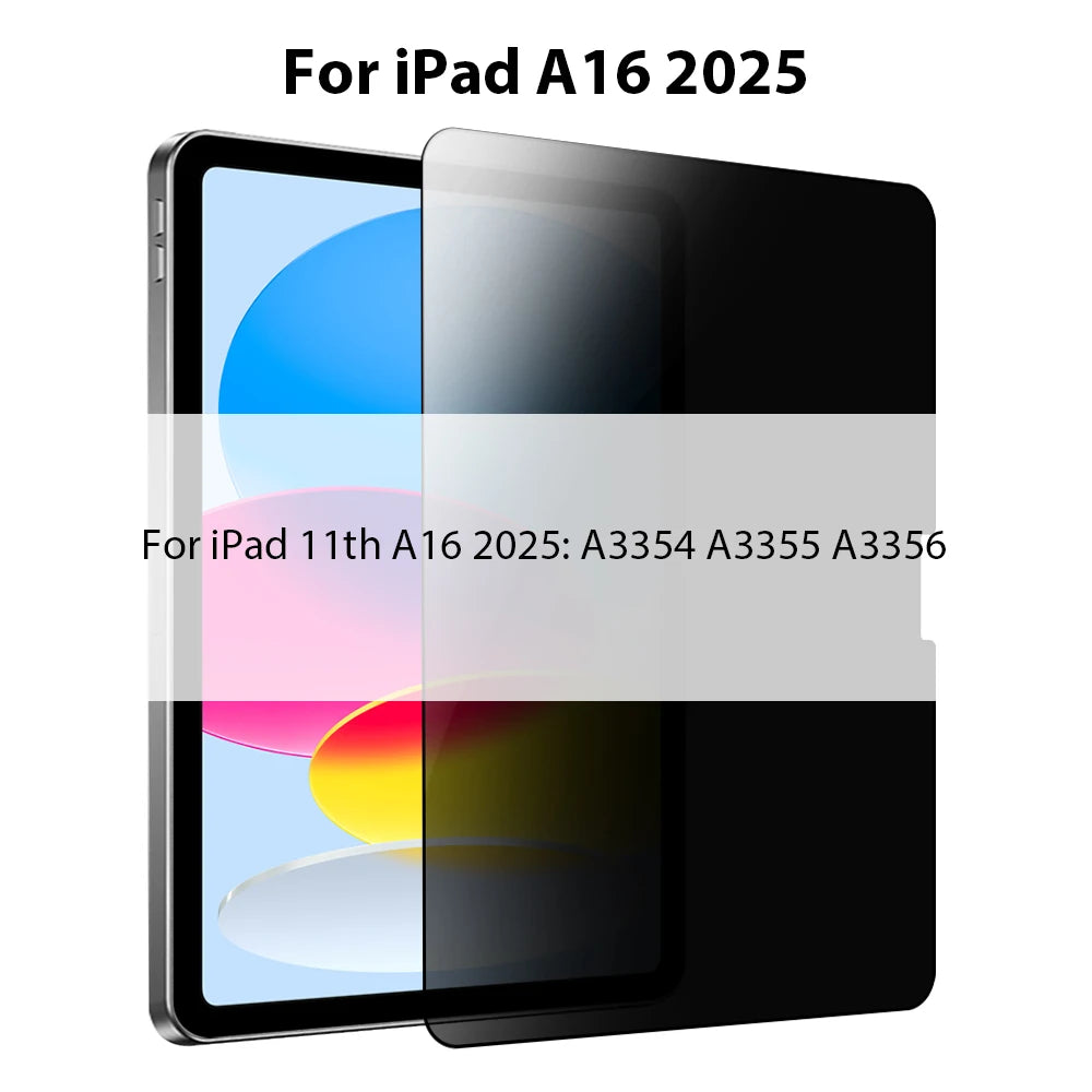 Privacy Glass For iPad A16 Pro 13 M4 12.9 11 2025 M5 10th 10 Generation Screen Protector Air 5 4 7th 8th 9th 10.2 Mini 6 7 Film