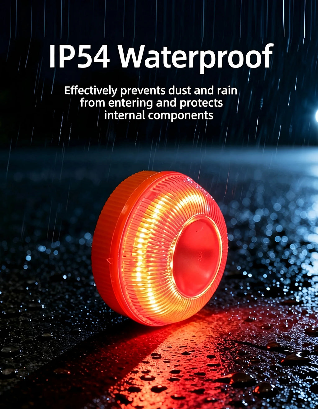 Led Car Emergency Light Flashing Light Magnetic Induction Road Accident Light Portable Strobe Warning Light