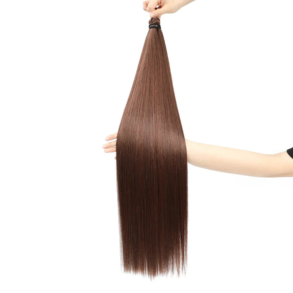 300g 3Pcs/Lot 28Inch Straight Crochet Braids White Blonde 613#Ombre Brown 6# Bio Protein Synthetic Hair Extensions