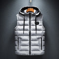 Brand Mens Jacket Sleeveless Vest Hooded Fashion Casual Coats Male Cotton-Padded Men's Vest Men Zipper Waistcoats Plus size 6XL
