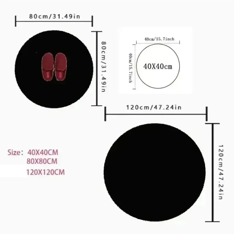 Skeleton Illusion Round Rug Spooky Optical Floor Carpet Fun Gothic Home Decor Gift for Living Room Horror Door Mat Rug