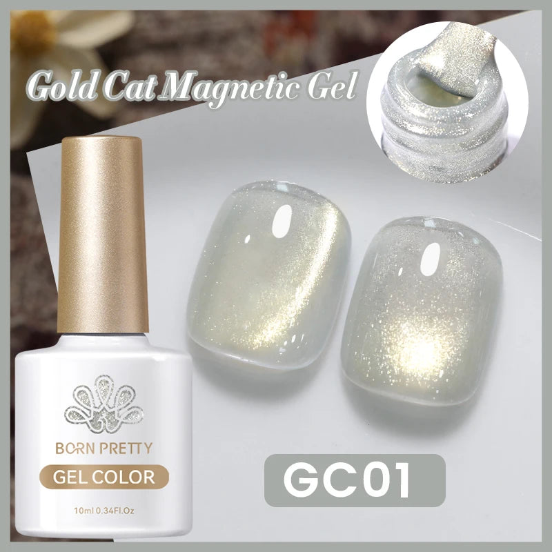 BORN PRETTY 10ml Cat Magnetic Gel Sparkling Semi Permanent Soak Off Manicure UV Gel Nail Art Varnish Autumn Winter Gel Nails