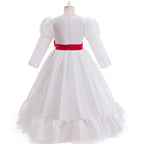 Horror Movie Girls Annabell Cosplay Halloween Costume Kids Horror Scary Doll Ghost Fancy White Dress Outfits