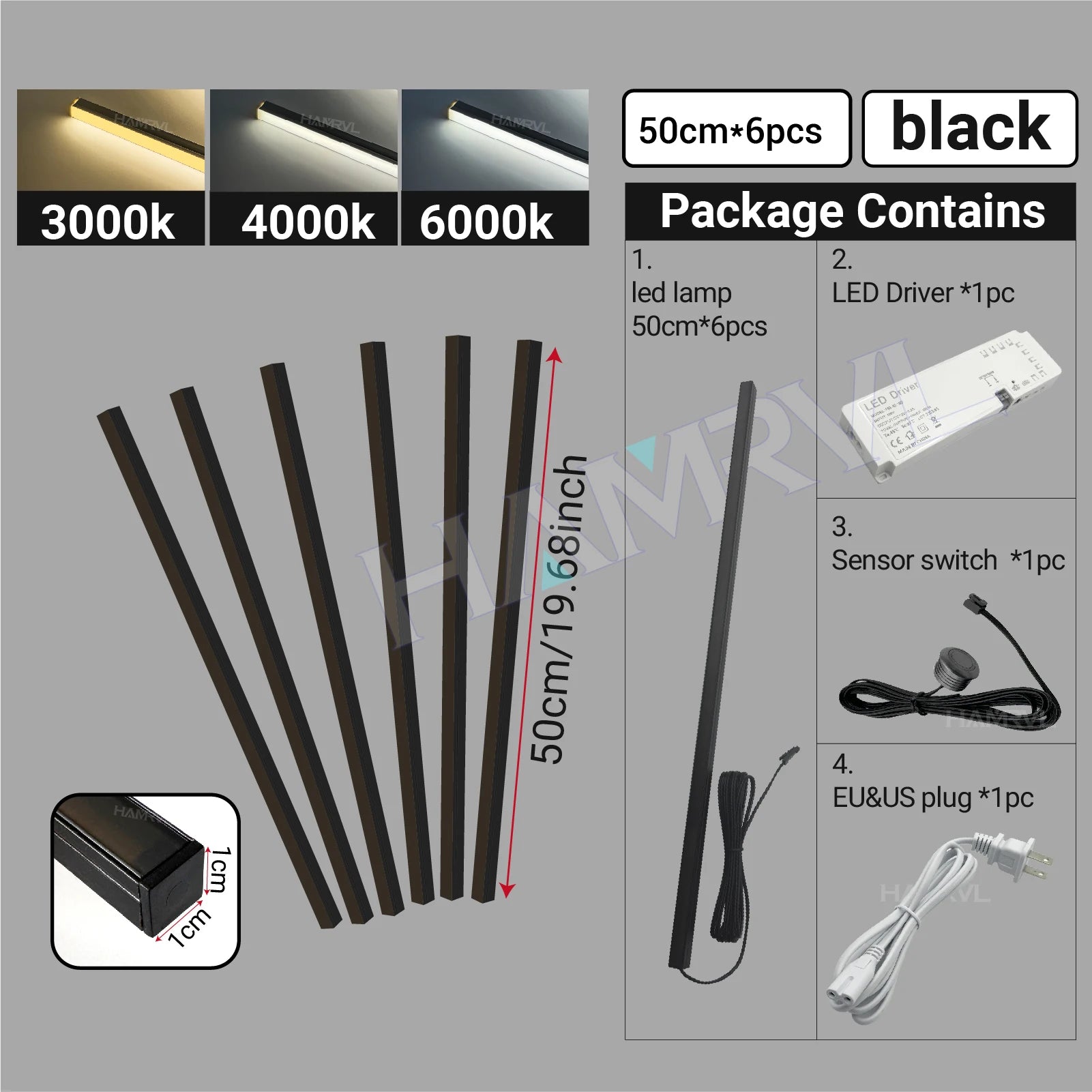 LED Recessed Lighting LED Strip Light for Wood Slat Wall Panel in Parallel with Touch Sensor, Self-Adhesive for Slat Wall Decor