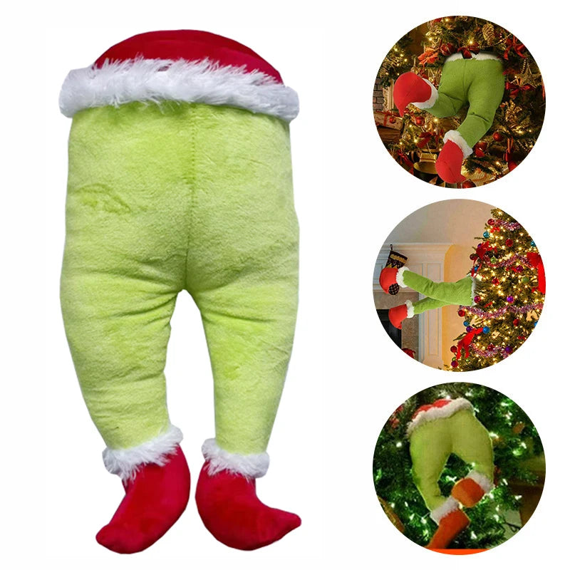 1pc Merry Christmas Green Red Santa Claus Legs Ornament Home Winter Happy New Year Xmas Celebration Party Decoration Supplies