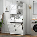 78" Tall Tilt-Out Double Doors Laundry Cabinet Hamper w Hidden Laundry Hamper,Large Pull Out Laundry Room Storage Cabinets,