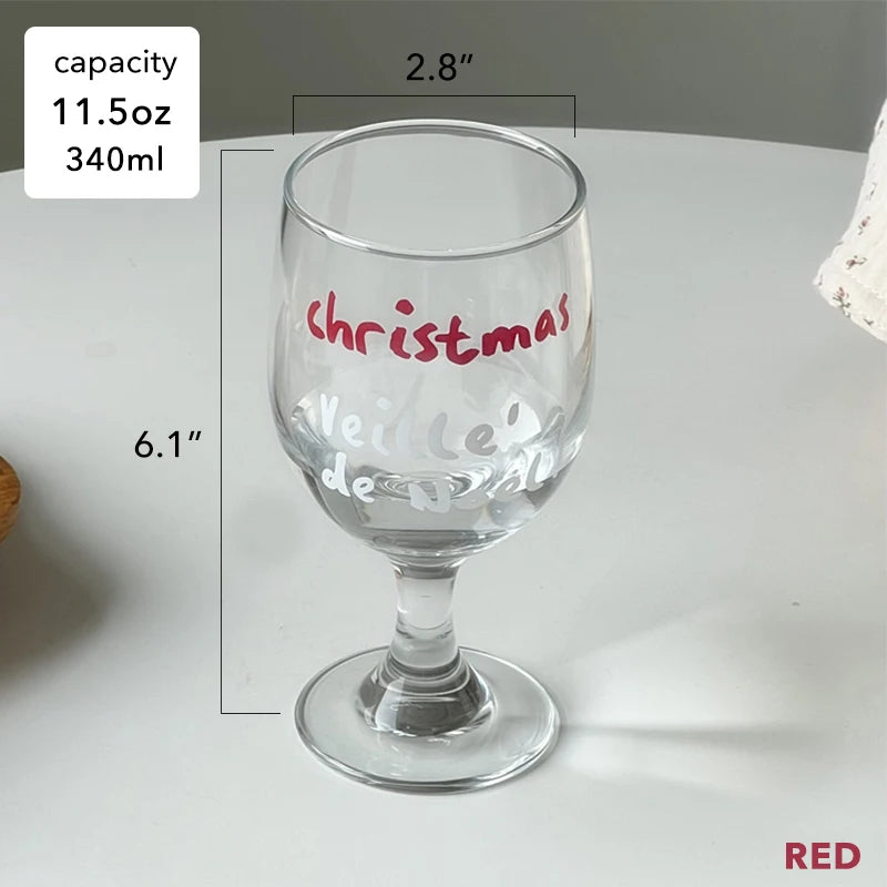 Exquisite Christmas Wine Glass - Glass Cup for Festive Holiday Drinks & Decor, Ideal for Gifting at Parties and Celebrations