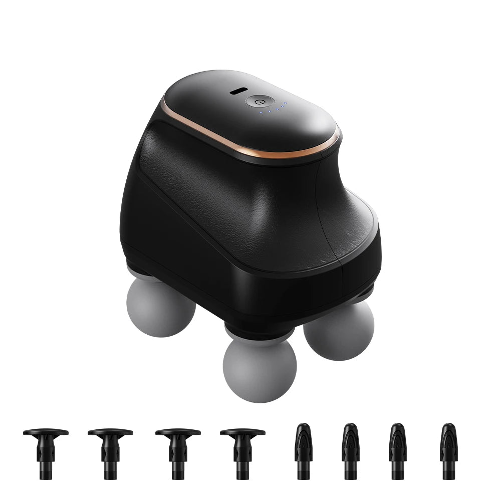 Portable Fascia Gun Muscle Massager Gun Four-head High-Frequency Neck Shoulder Waist Massage Machine Professional Relax Fitness
