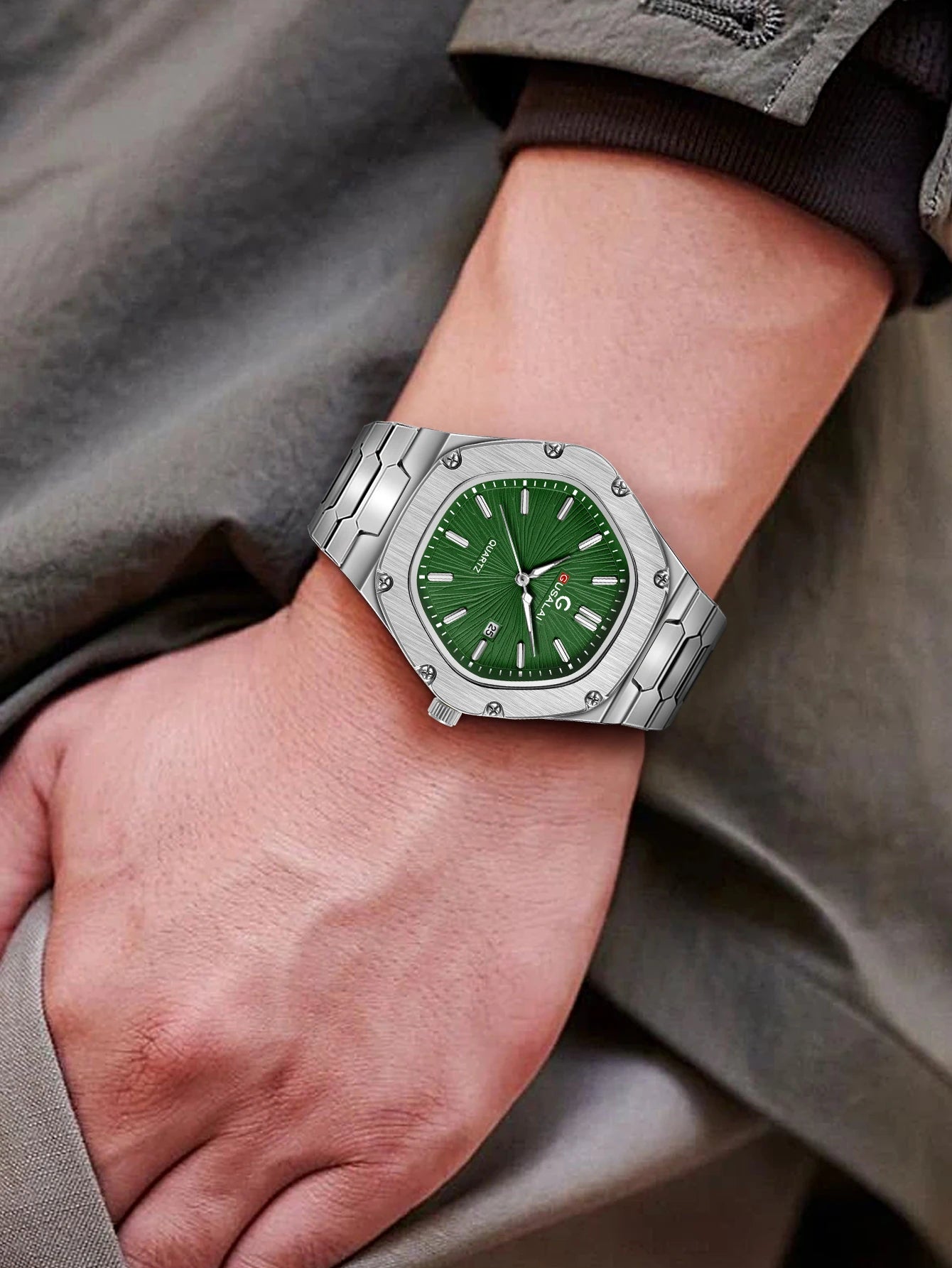 Luxury Men's Quartz Watch, Stainless Steel Strap Wristwatch with Date Calendar, Perfect Christmas Gift for Men & Boys