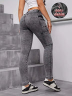 Printed Leggings, Non-Denim Fabric, High Waist Tummy Control Skinny Long Pants, High-Stretch Breathable Seamless Yoga Pants