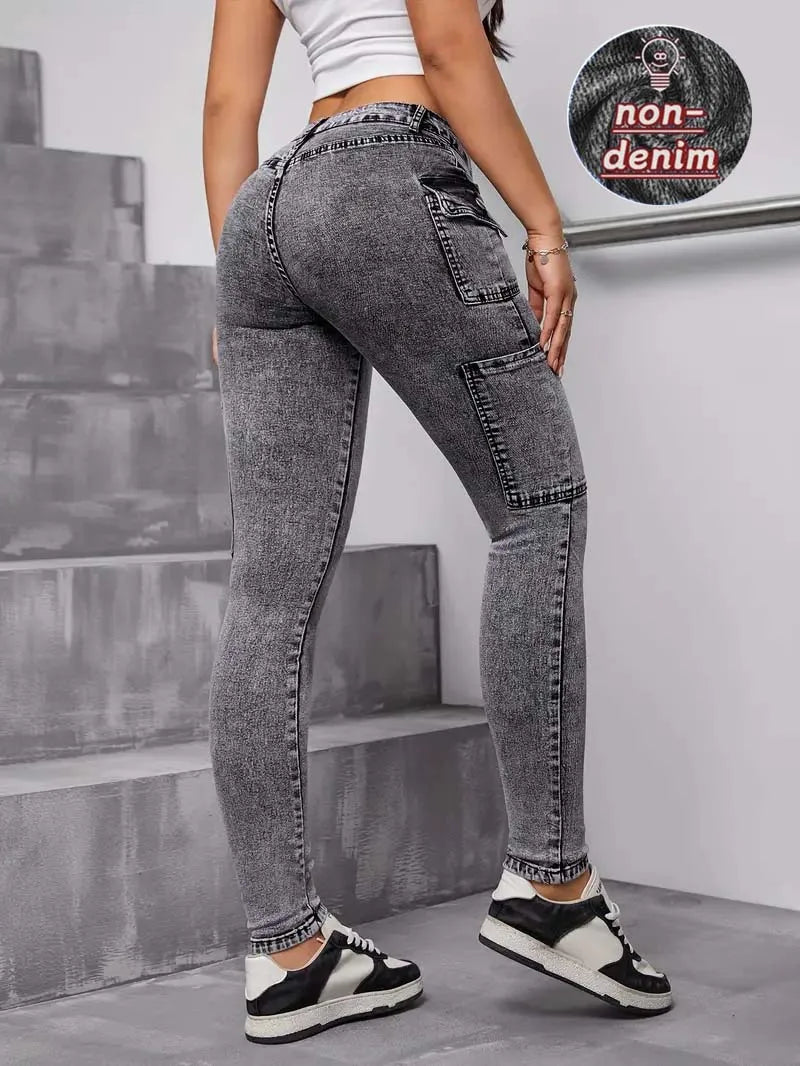 Printed Leggings, Non-Denim Fabric, High Waist Tummy Control Skinny Long Pants, High-Stretch Breathable Seamless Yoga Pants